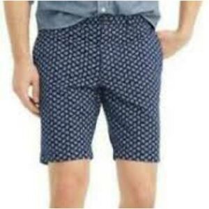 J. CREW Mens Paisley Stretch Cotton Shorts In Deep Baltic 33 style h7386